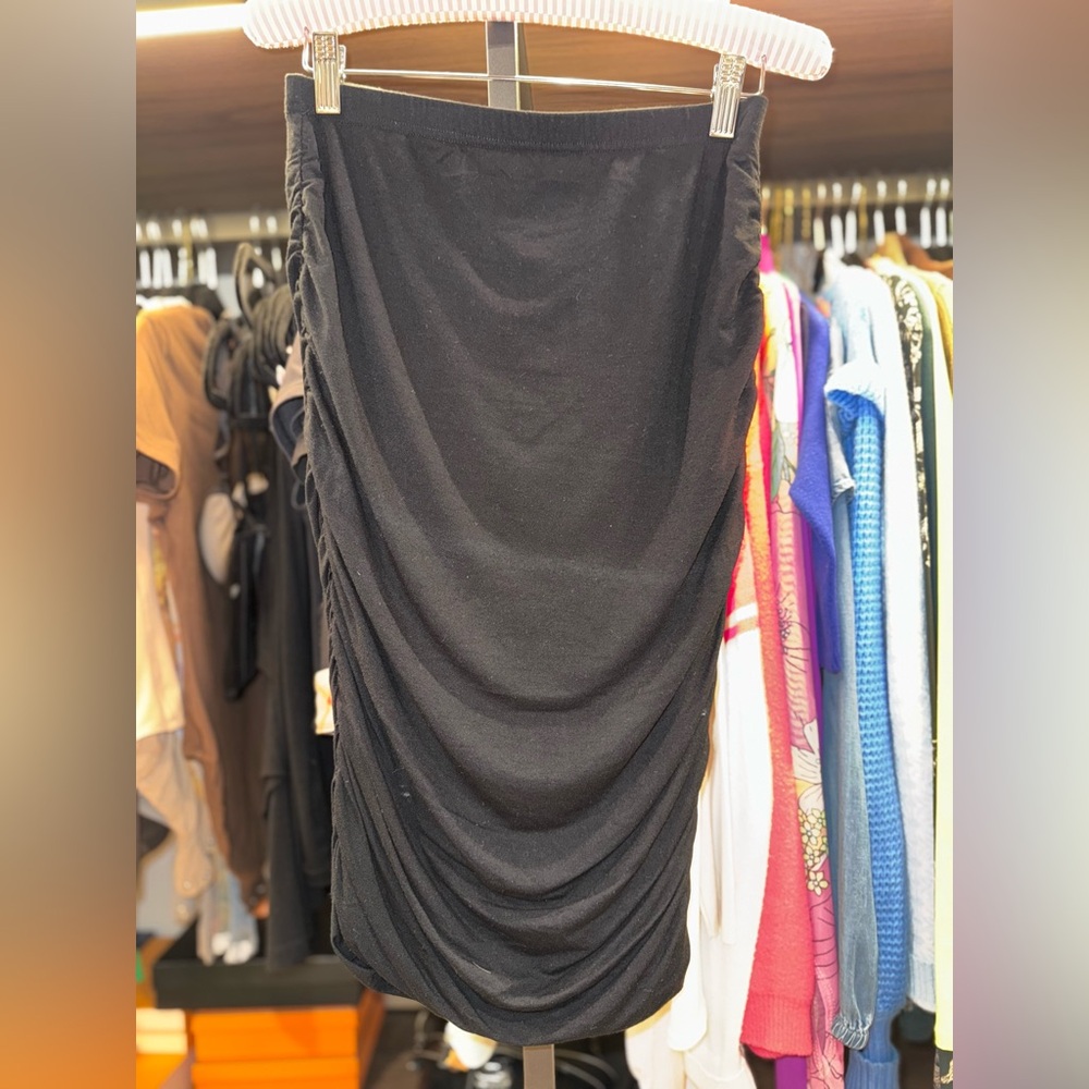 Vince Camuto Black Draped Pencil Skirt